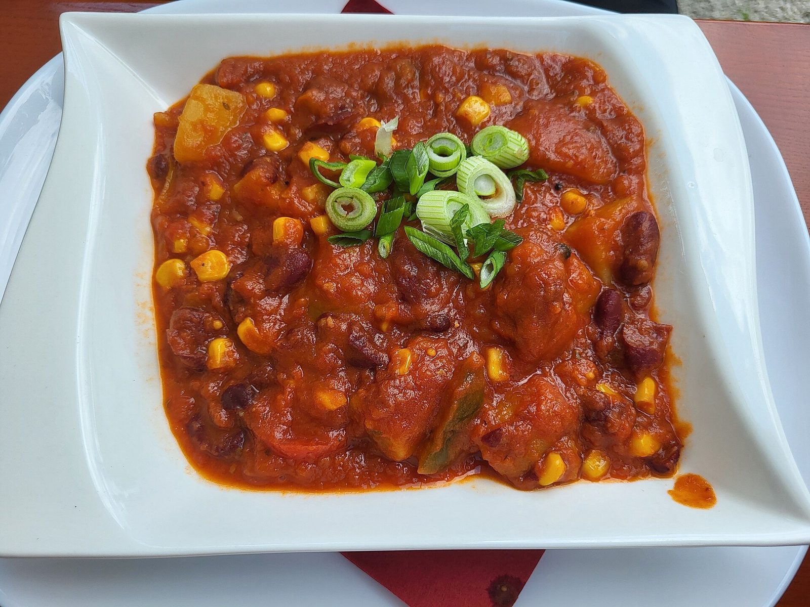 Chili au potimarron, protéines de soja et quinoa
